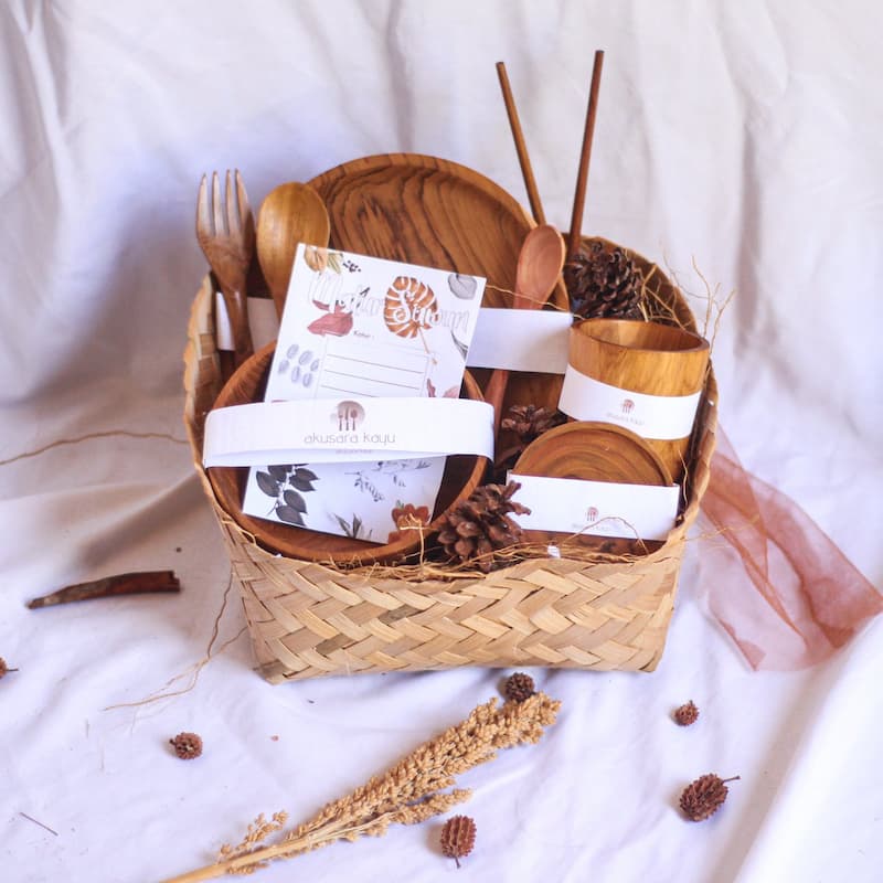 Hampers Lebaran Set Alat Makan Kayu